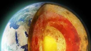 A cross-section of the Earth revealing its core