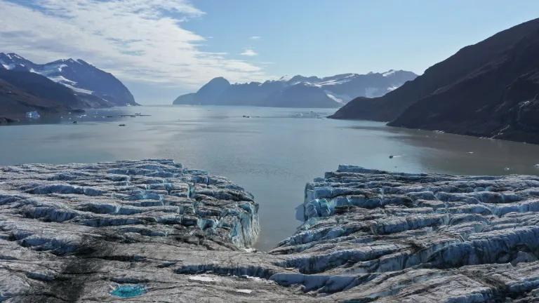View into Greenland fjord