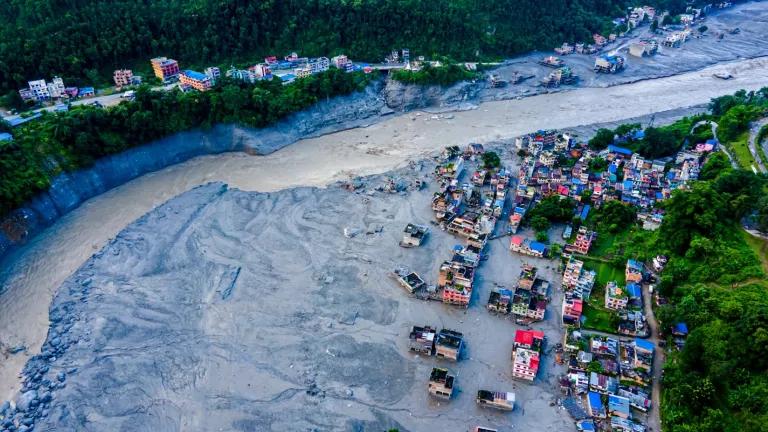 Image of the destruction caused by the Rasuwa flood