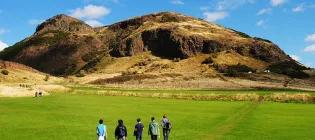 Students walking to Arthur's Seat