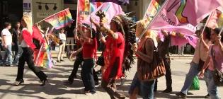 People at a pride march