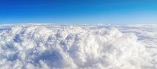 A blue sky filled with clouds