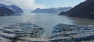 View into Greenland fjord