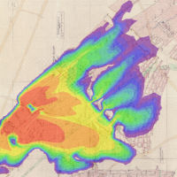 G2C Initial simulation of heat transport in the Geobattery area