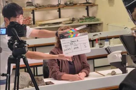 Image of filming taking place for the new SpringPod Earth Sciences spotlight course