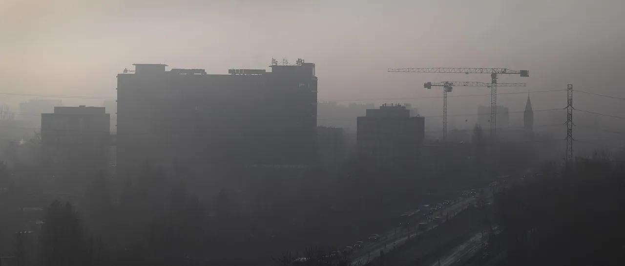 Image of air pollution over a city