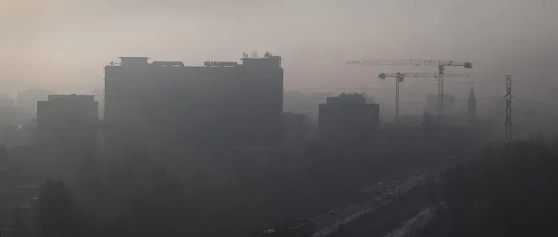 Image of air pollution over a city