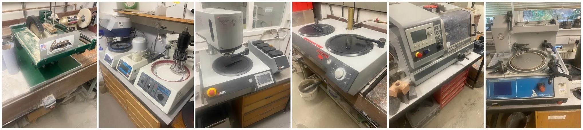 Collage of thin section sample preparation equipment