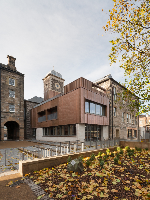 An external view of the ECCI building showcasing modern features